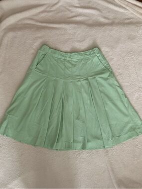 theory mint green pleated skirt